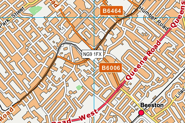 NG9 1FX map - OS VectorMap District (Ordnance Survey)