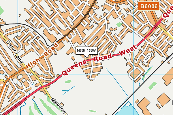 NG9 1GW map - OS VectorMap District (Ordnance Survey)