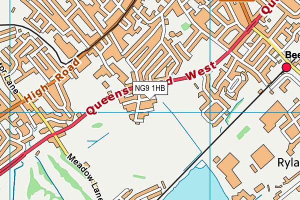 NG9 1HB map - OS VectorMap District (Ordnance Survey)