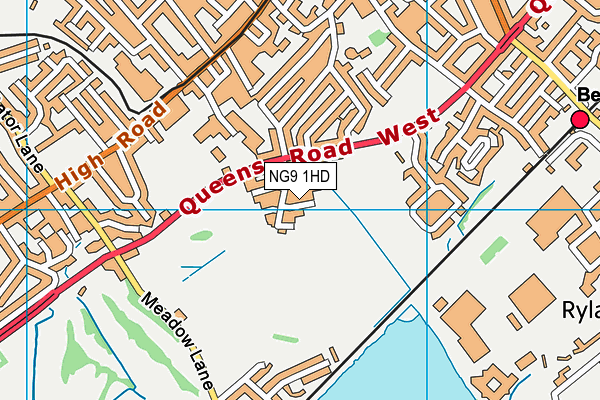 NG9 1HD map - OS VectorMap District (Ordnance Survey)