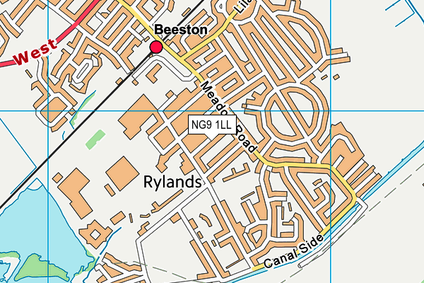 NG9 1LL map - OS VectorMap District (Ordnance Survey)