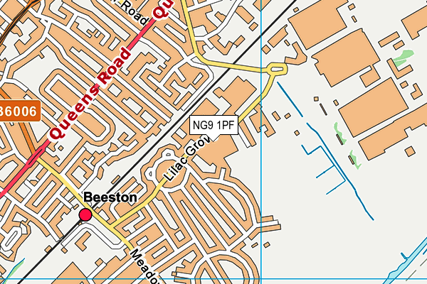 NG9 1PF map - OS VectorMap District (Ordnance Survey)