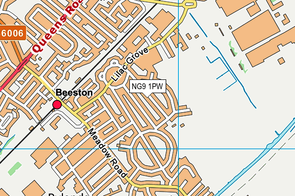 NG9 1PW map - OS VectorMap District (Ordnance Survey)