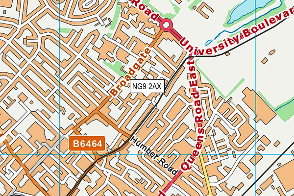 NG9 2AX map - OS VectorMap District (Ordnance Survey)