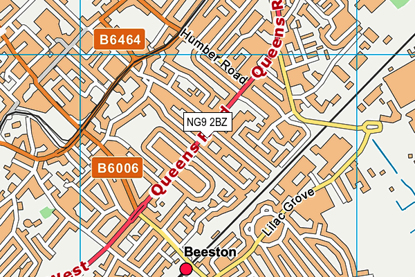 NG9 2BZ map - OS VectorMap District (Ordnance Survey)