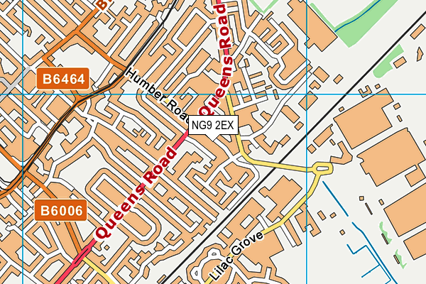 NG9 2EX map - OS VectorMap District (Ordnance Survey)