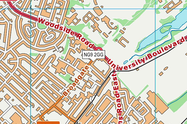 NG9 2GG map - OS VectorMap District (Ordnance Survey)