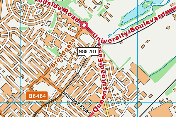 NG9 2GT map - OS VectorMap District (Ordnance Survey)