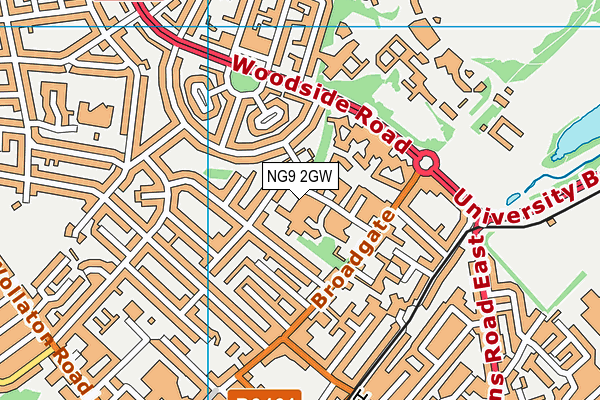 NG9 2GW map - OS VectorMap District (Ordnance Survey)