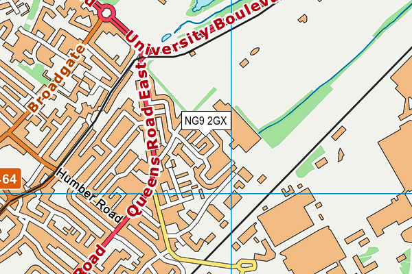 NG9 2GX map - OS VectorMap District (Ordnance Survey)