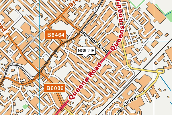 NG9 2JF map - OS VectorMap District (Ordnance Survey)