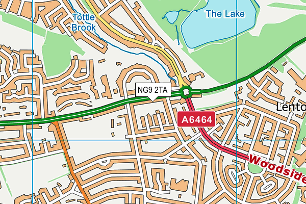 NG9 2TA map - OS VectorMap District (Ordnance Survey)