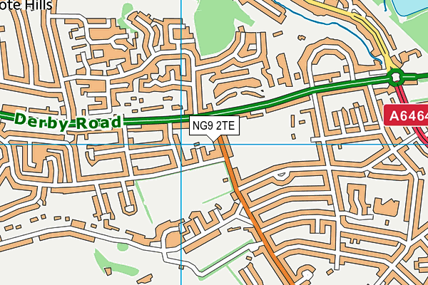NG9 2TE map - OS VectorMap District (Ordnance Survey)