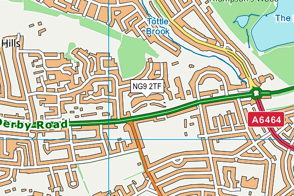 NG9 2TF map - OS VectorMap District (Ordnance Survey)