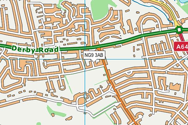 NG9 3AB map - OS VectorMap District (Ordnance Survey)