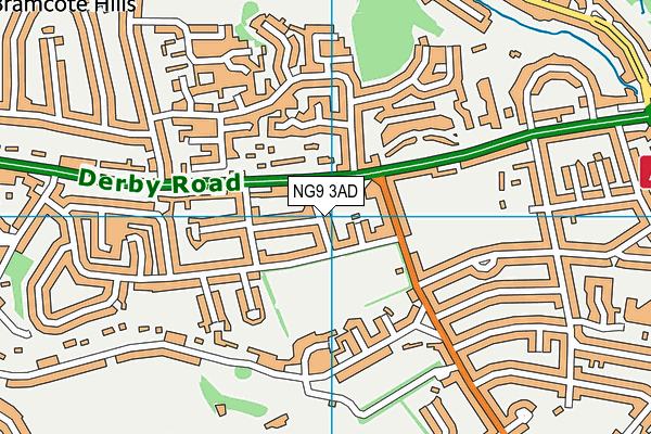 NG9 3AD map - OS VectorMap District (Ordnance Survey)
