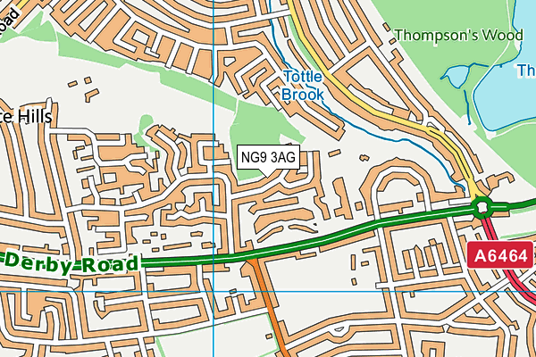 NG9 3AG map - OS VectorMap District (Ordnance Survey)