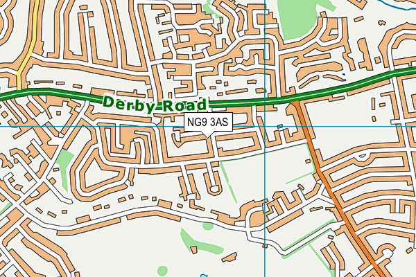 NG9 3AS map - OS VectorMap District (Ordnance Survey)