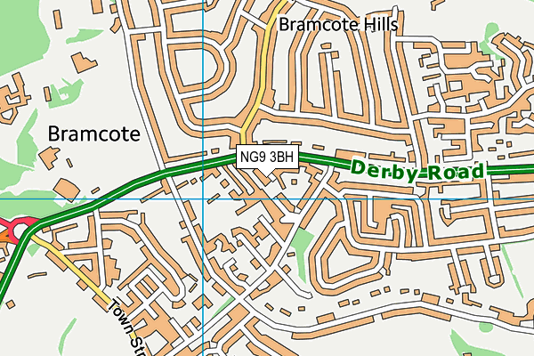 NG9 3BH map - OS VectorMap District (Ordnance Survey)