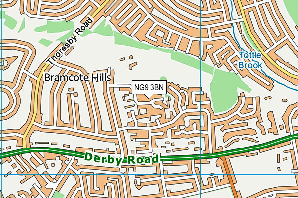 NG9 3BN map - OS VectorMap District (Ordnance Survey)