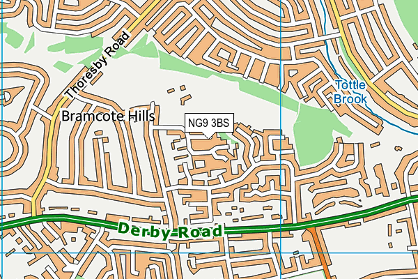 NG9 3BS map - OS VectorMap District (Ordnance Survey)