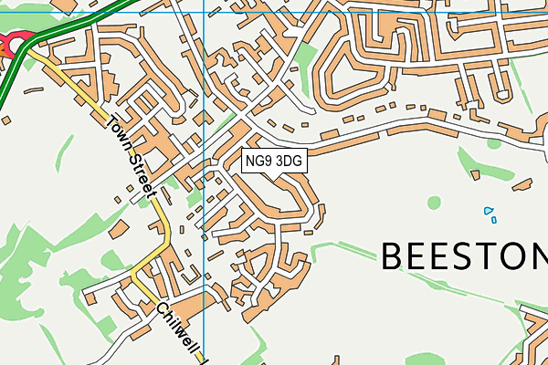 NG9 3DG map - OS VectorMap District (Ordnance Survey)