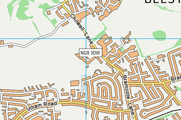 NG9 3DW map - OS VectorMap District (Ordnance Survey)