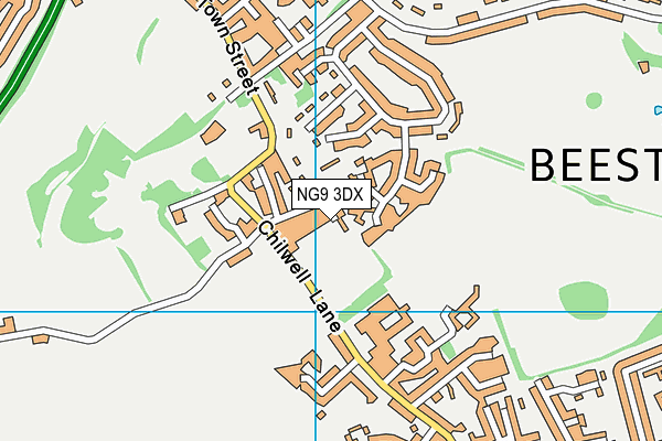 NG9 3DX map - OS VectorMap District (Ordnance Survey)