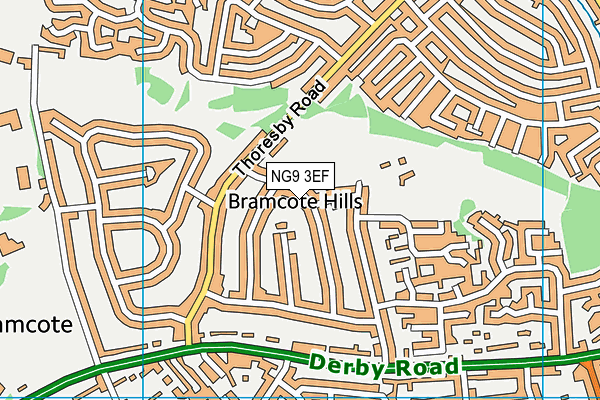 NG9 3EF map - OS VectorMap District (Ordnance Survey)