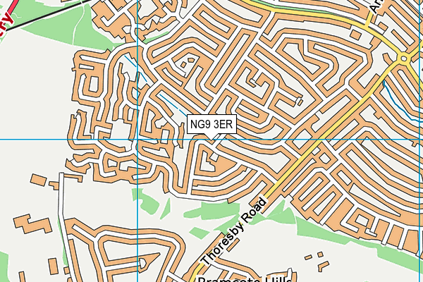 NG9 3ER map - OS VectorMap District (Ordnance Survey)
