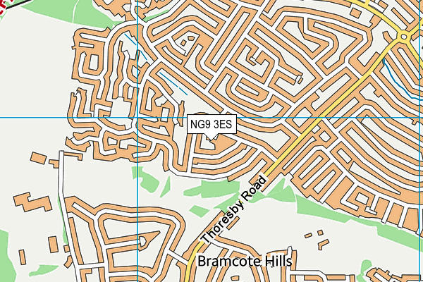 NG9 3ES map - OS VectorMap District (Ordnance Survey)