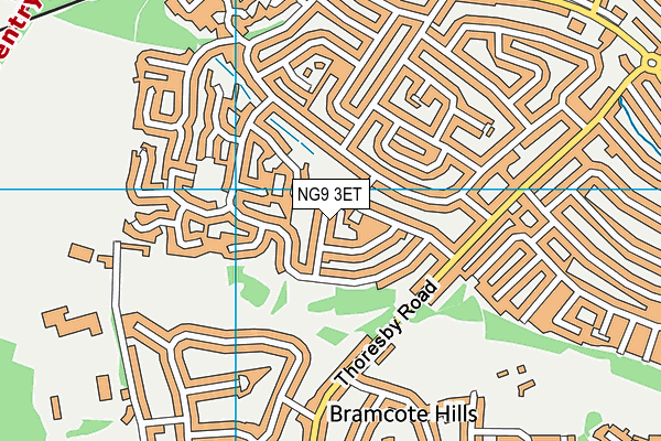 NG9 3ET map - OS VectorMap District (Ordnance Survey)