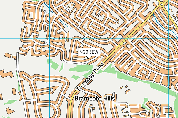 NG9 3EW map - OS VectorMap District (Ordnance Survey)