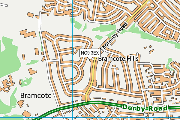 NG9 3EX map - OS VectorMap District (Ordnance Survey)