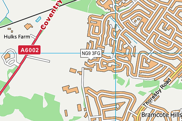 NG9 3FG map - OS VectorMap District (Ordnance Survey)