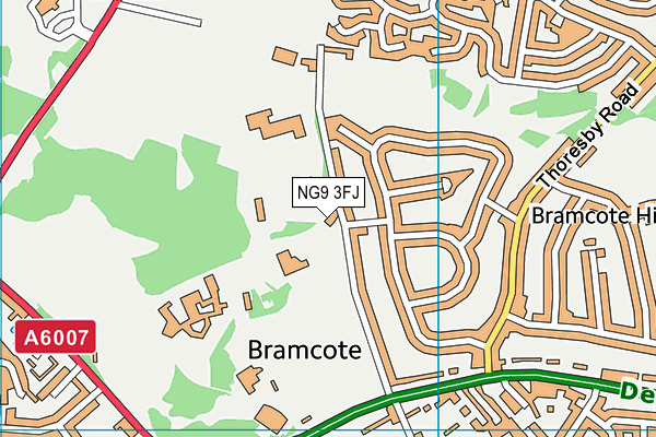 NG9 3FJ map - OS VectorMap District (Ordnance Survey)