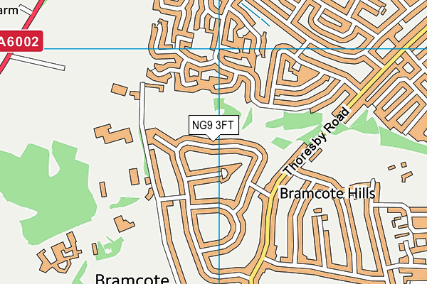 NG9 3FT map - OS VectorMap District (Ordnance Survey)