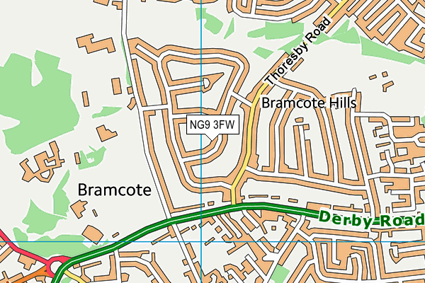 NG9 3FW map - OS VectorMap District (Ordnance Survey)