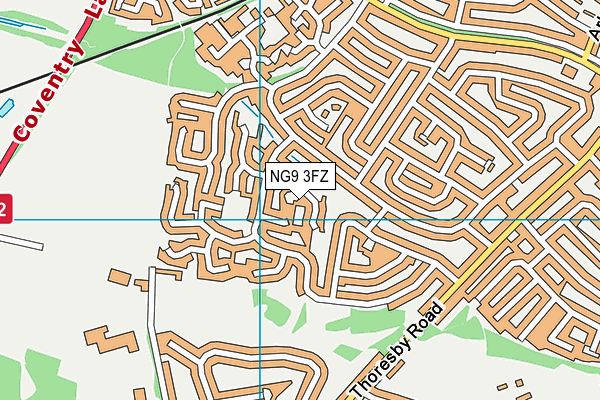 NG9 3FZ map - OS VectorMap District (Ordnance Survey)