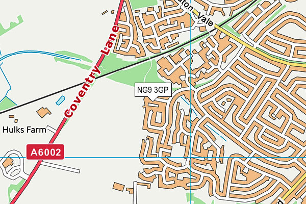 NG9 3GP map - OS VectorMap District (Ordnance Survey)