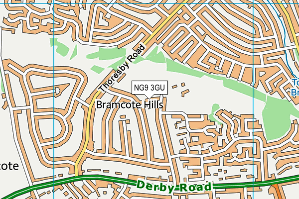 NG9 3GU map - OS VectorMap District (Ordnance Survey)