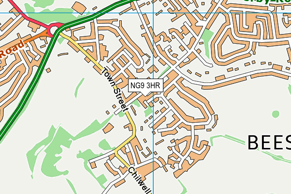 NG9 3HR map - OS VectorMap District (Ordnance Survey)