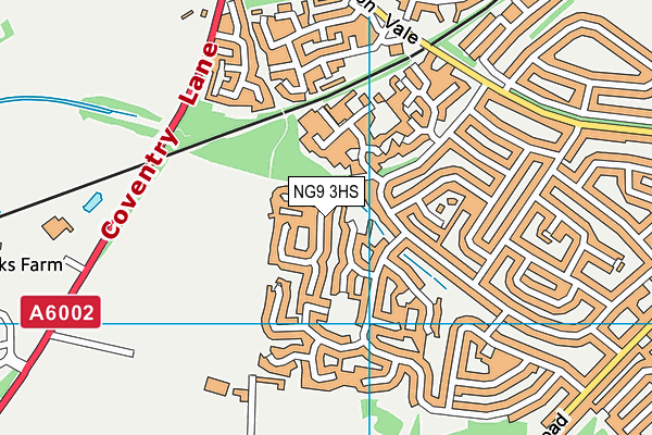 NG9 3HS map - OS VectorMap District (Ordnance Survey)