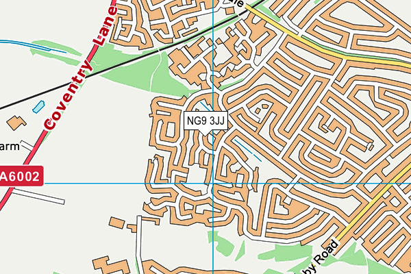 NG9 3JJ map - OS VectorMap District (Ordnance Survey)