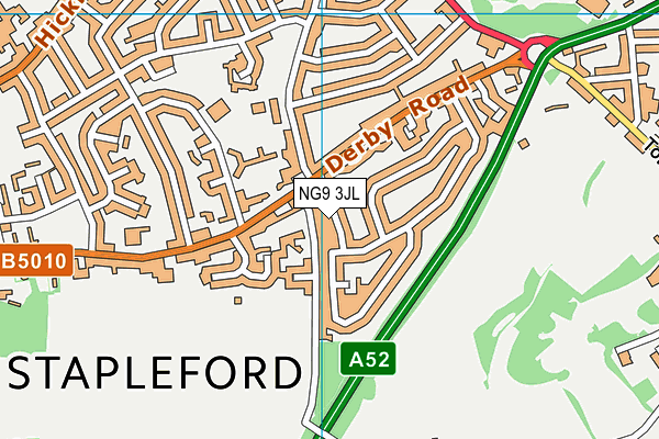 NG9 3JL map - OS VectorMap District (Ordnance Survey)