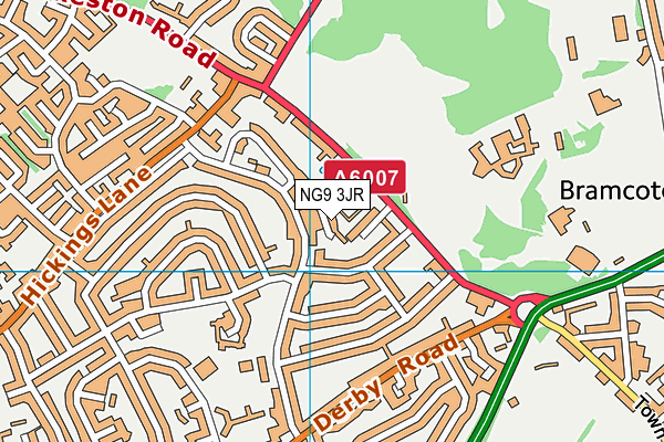 NG9 3JR map - OS VectorMap District (Ordnance Survey)