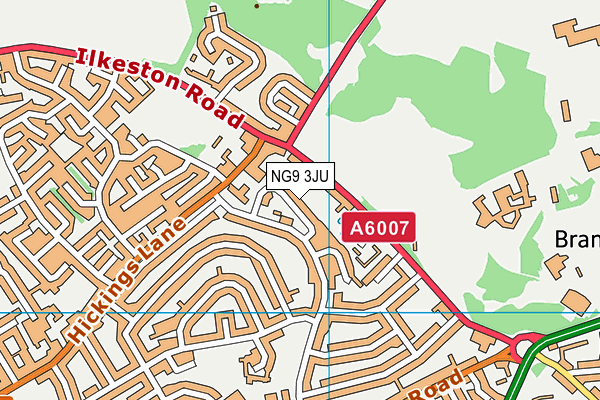 NG9 3JU map - OS VectorMap District (Ordnance Survey)