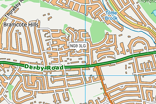 NG9 3LG map - OS VectorMap District (Ordnance Survey)