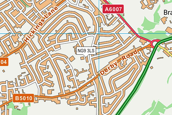 NG9 3LS map - OS VectorMap District (Ordnance Survey)