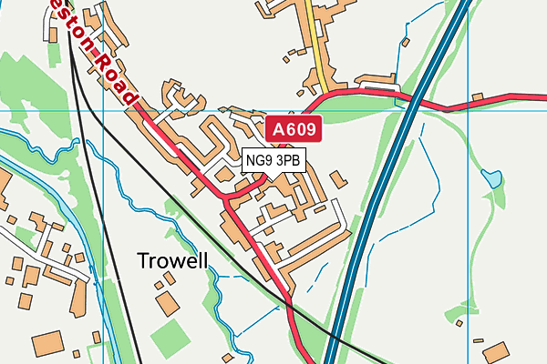 NG9 3PB map - OS VectorMap District (Ordnance Survey)